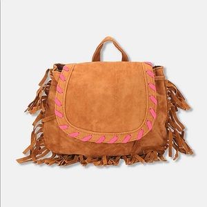 The Children’s Place Girls Boho Brown Fringe Tassel Mini Backpack